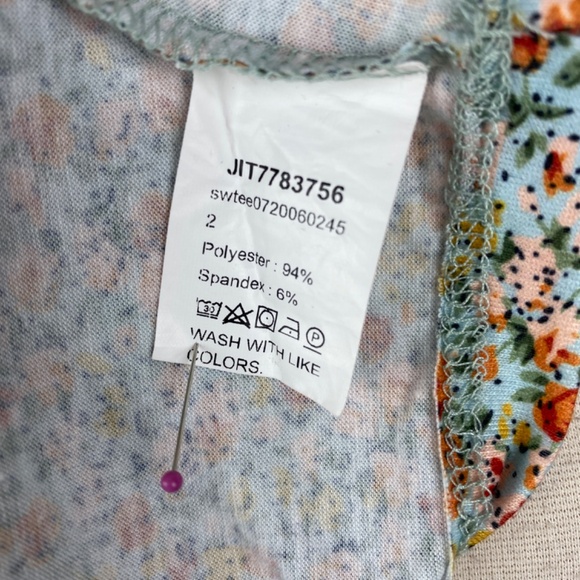 Shein Curve Floral Cropped Top 2XL Puff Sleeve Boho Peasant Country Farm Style - Picture 10 of 11